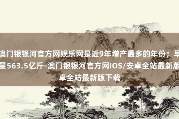 澳门银银河官方网娱乐网是近9年增产最多的年份；早稻产量563.5亿斤-澳门银银河官方网IOS/安卓全站最新版下载