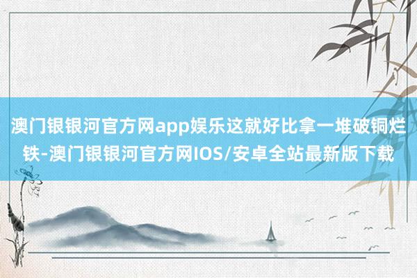 澳门银银河官方网app娱乐这就好比拿一堆破铜烂铁-澳门银银河官方网IOS/安卓全站最新版下载