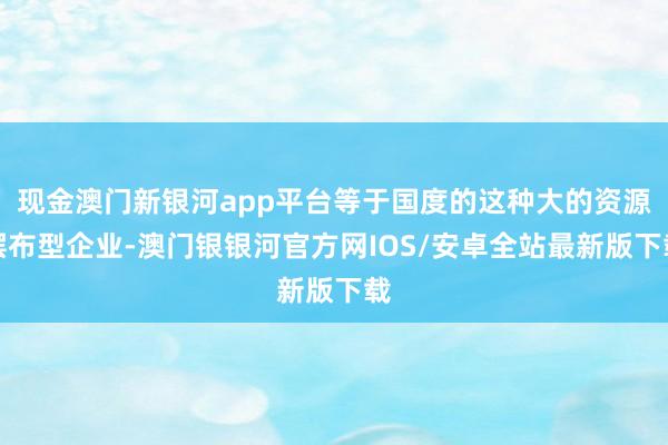 现金澳门新银河app平台等于国度的这种大的资源摆布型企业-澳门银银河官方网IOS/安卓全站最新版下载