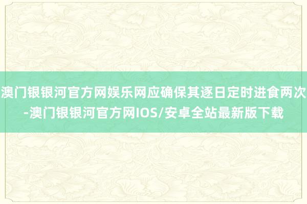 澳门银银河官方网娱乐网应确保其逐日定时进食两次-澳门银银河官方网IOS/安卓全站最新版下载