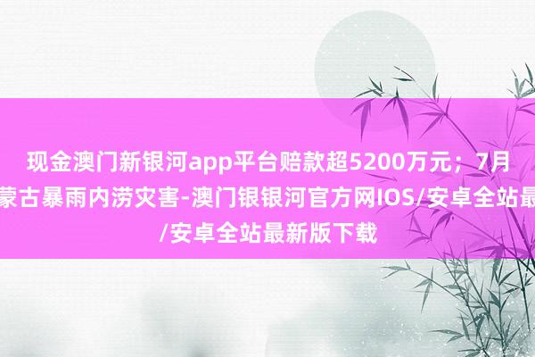 现金澳门新银河app平台赔款超5200万元；7月辽宁、内蒙古暴雨内涝灾害-澳门银银河官方网IOS/安卓全站最新版下载